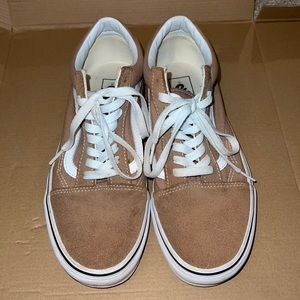Tan women’s Vans sneakers